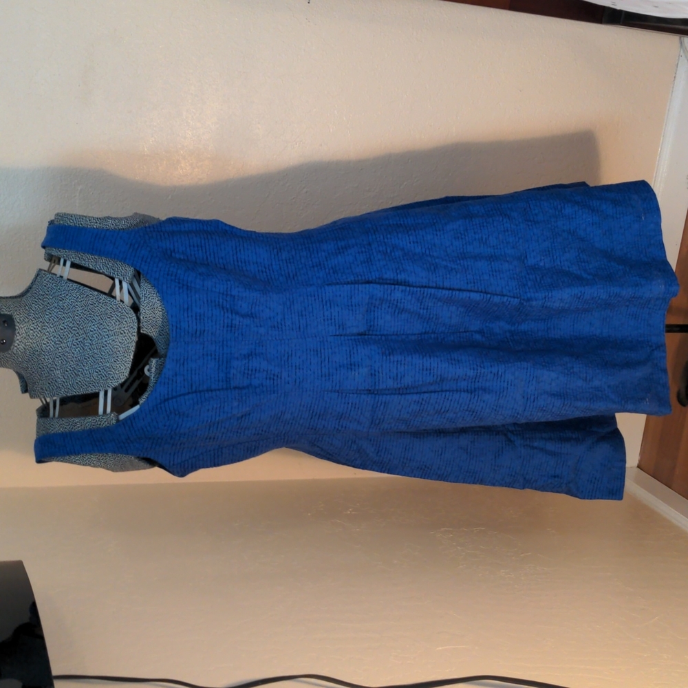 Scoop neck, sleeveless dress, blue, Nine West, 12